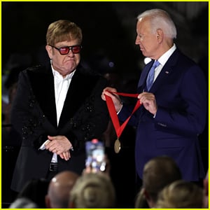 Elton John Tears Up While Being Presented with National Humanities Medal by President Biden (Video)