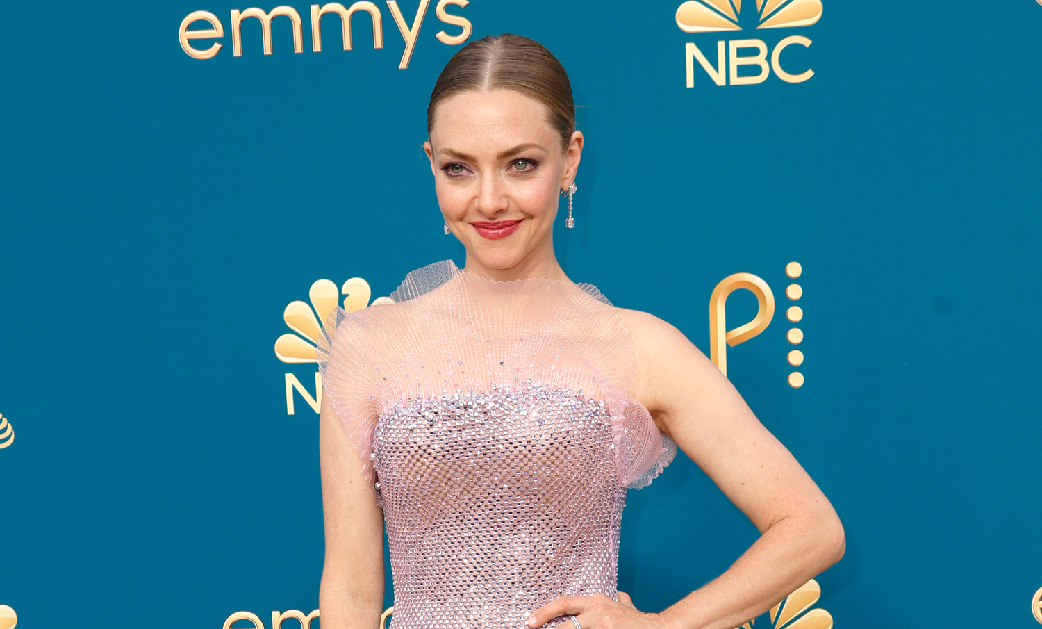 Amanda Seyfriend Wows in Mermaid Dress at Emmys 2022 with Husband