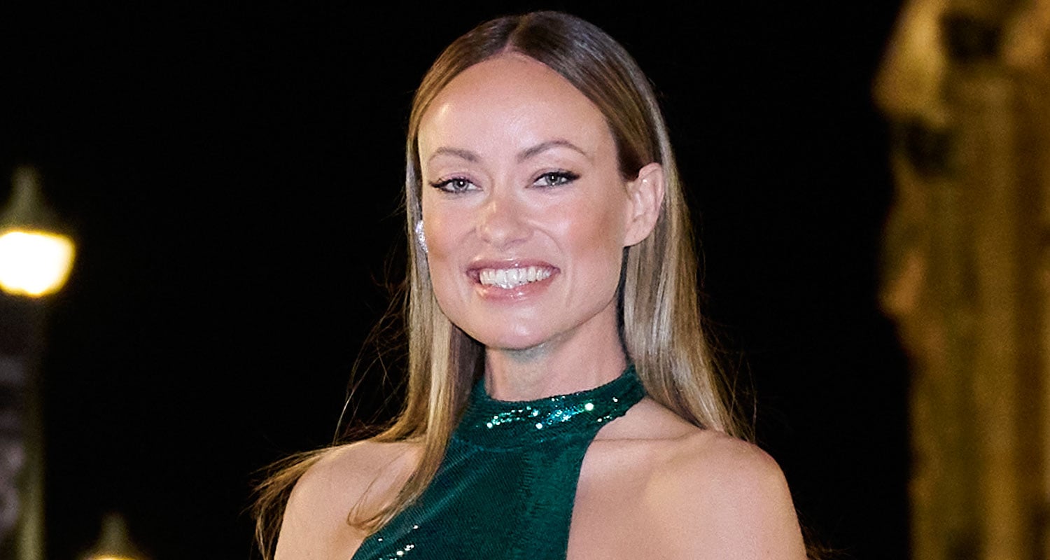 Olivia Wilde Slips Into Metallic Green Dress for ‘Don’t Worry Darling ...