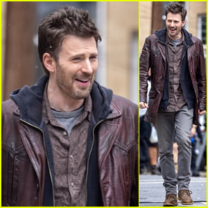 Chris Evans Gets Ready for Work on 'Red One' Set, Chris Evans, Red One