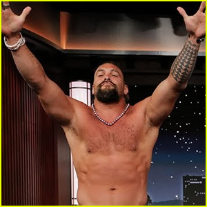 Jason Momoa Strips Off His Clothes, Goes Shirtless on 'Jimmy Kimmel Live!'