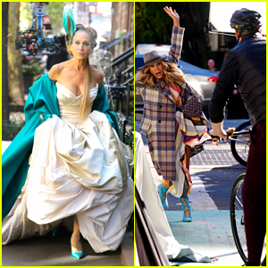 Sarah Jessica Parker Recreates Carrie Bradshaw's Wedding Dress for 'And Just Like That,' Almost Gets Run Over By Cyclist in Another Scene! (Photos)
