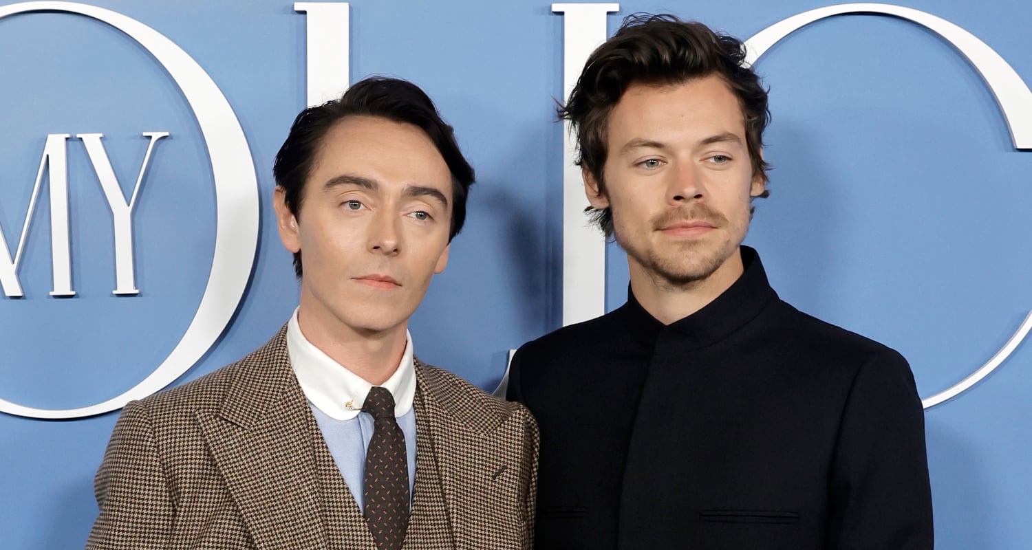 Harry Styles Goes Casual in Black Suit for ‘My Policeman’ Premiere with David Dawson