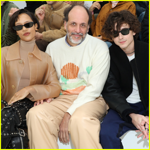 Timothee Chalamet Attends Loewe Show in Paris with 'Bones & All' Co-Star Taylor Russell & Director Luca Guadagnino