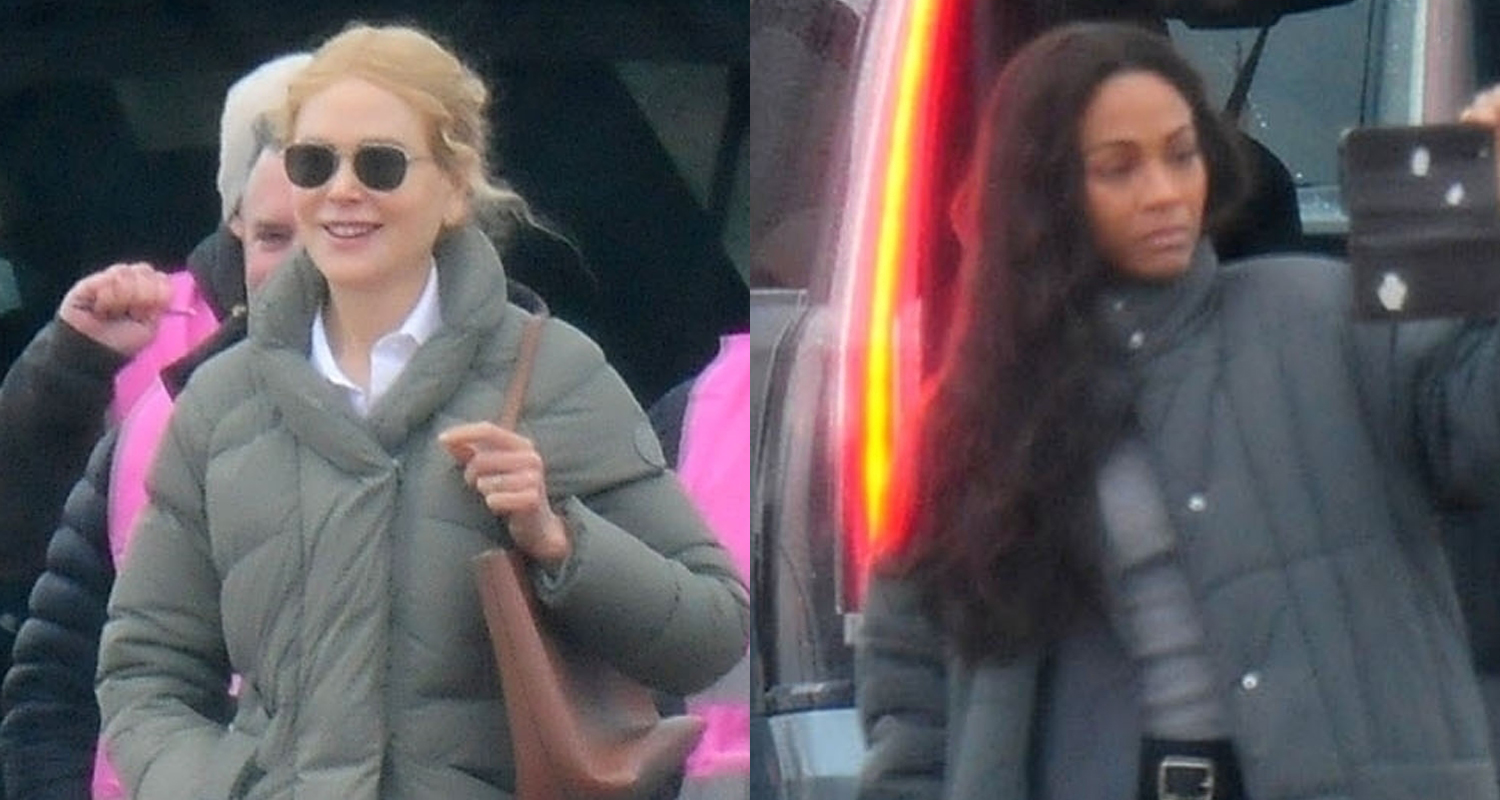 Nicole Kidman & Zoe Saldana Film Scenes for ‘Lioness’ at Airport in