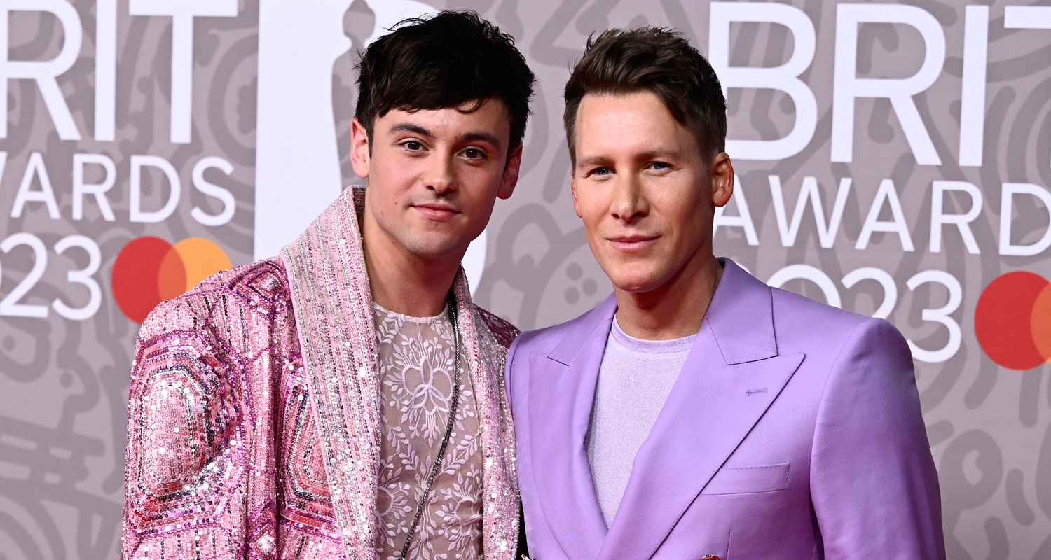 Tom Daley Wears Bedazzled Pink Jacket to BRIT Awards 2023 with Husband