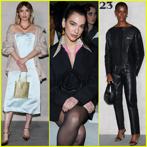 Dua Lipa, Emma Roberts, Letitia Wright & More Attend Prada's Show During Milan Fashion Week