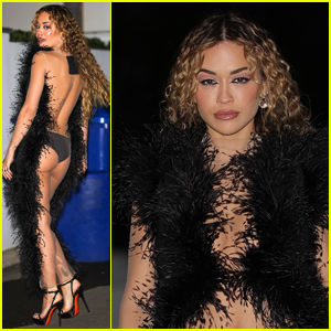 Rita Ora Wears Sheer Tights as Trousers in LA