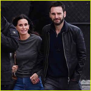 Courteney Cox & Longtime Love Johnny McDaid Hold Hands While Arriving at 'Jimmy Kimmel Live!' Taping