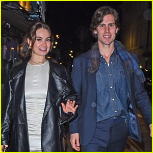 Lily James Hangs Out with Orson Fry in London
