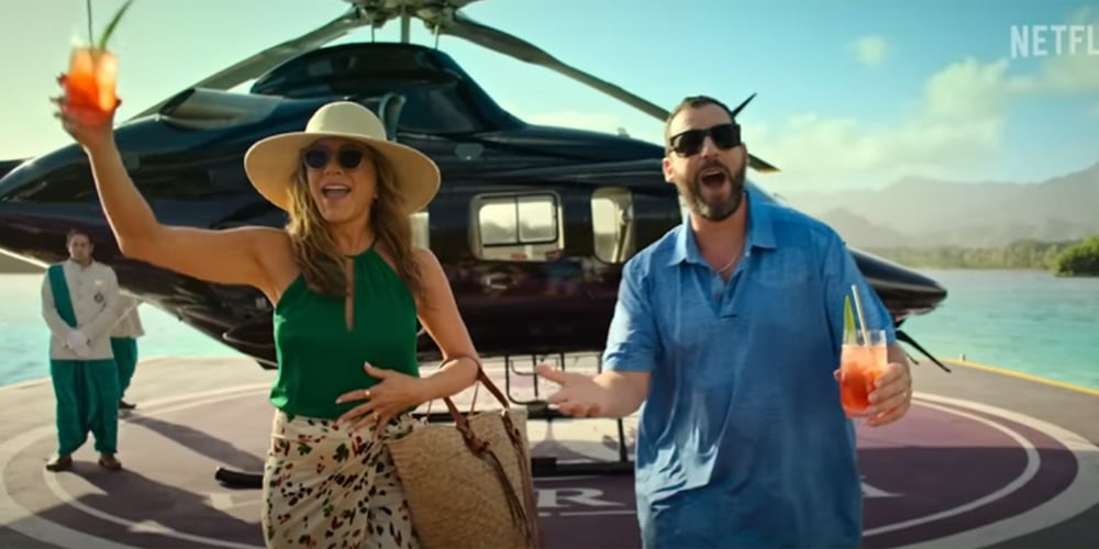 Jennifer Aniston & Adam Sandler Make A Grand Entrance to Paradise in(01)