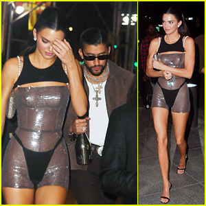 Kendall Jenner (in a Sheer Dress) & Bad Bunny Couple Up at Met Gala 2023 After Party (Photos)