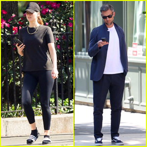 Jennifer Lawrence Looks Sporty on the Way to the Gym in NYC While Husband Cooke Maroney Grabs an Uber