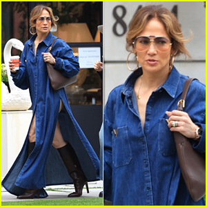 Jennifer Lopez Wore A Dramatic Jean Dress To Shop For Furniture in LA ...