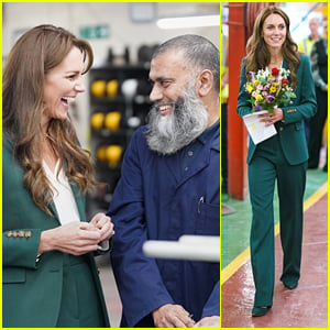 Kate Middleton Stuns In Deep Green For Textile Mill Visits in London