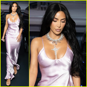 Kim Kardashian Jets to Paris, Stuns In Glam Gown at Victoria Beckham's Paris Fashion Week Show