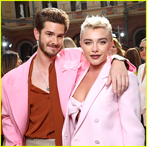 Andrew Garfield & Florence Pugh Go Pink for Valentino Fashion Show With Several Other Celebs