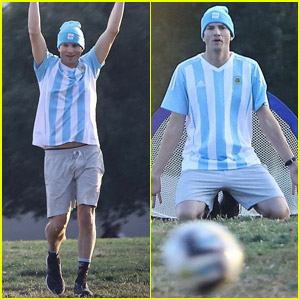Ashton Kutcher Shows Off His Soccer Skills In Custom Jersey During Practice