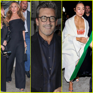 Jennifer Aniston Joins Jon Hamm, Greta Lee, & More 'Morning Show' Co-Stars for Dinner in West Hollywood