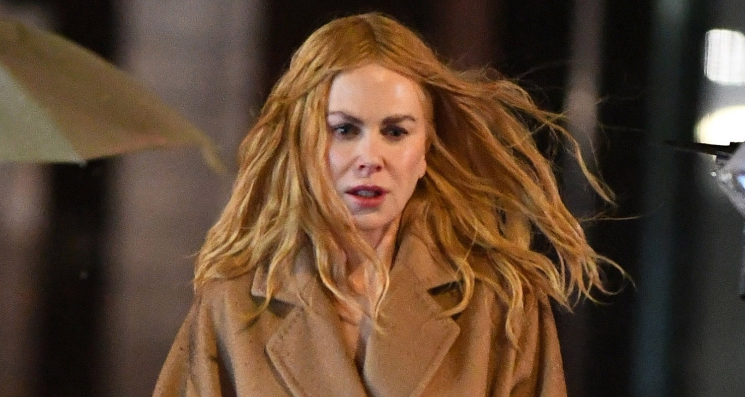 Nicole Kidman Gets Caught In the Rain While Filming Scenes for
