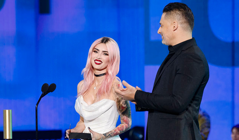 Megan Fox Wears White Gown with Her Pink Hair at People’s Choice Awards 2024