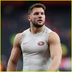 Nick Bosa Wears Skintight Shirt, Greets Girlfriend on Field During Super Bowl 2024 Pre-Game Practice