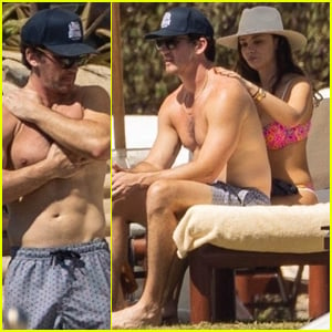 Shirtless Miles Teller Soaks Up the Sun With Wife Keleigh During Birthday Vacation in Cabo