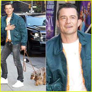 Orlando Bloom Brings His Adorable Puppy to 'Late Show with Stephen Colbert' Appearance
