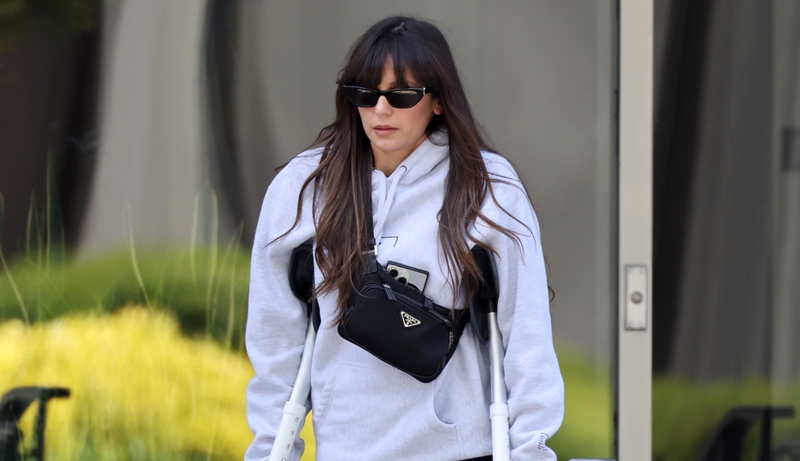 Nina Dobrev Spotted Walking on Crutches After Physical Therapy Session