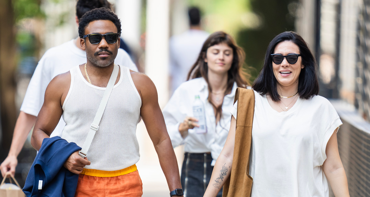 Donald Glover Rocks Orange Short-Shorts During Day Out with Wife Michelle White