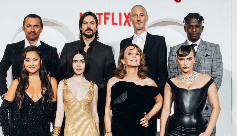 Lily Collins Goes for Gold at ‘Emily in Paris’ Rome Premiere – See Every Red Carpet Photo!