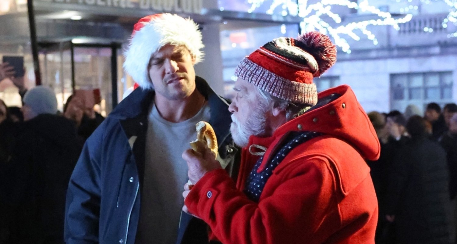 Arnold Schwarzenegger & Alan Ritchson Film LateNight Scenes for Holiday Movie ‘The Man With The