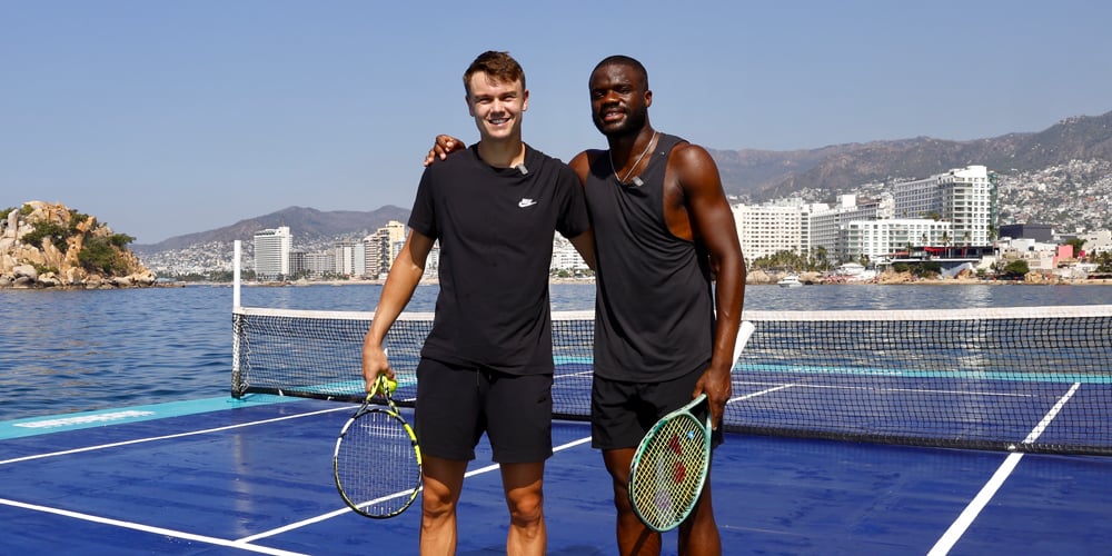 Frances Tiafoe & Holger Rune Play on Floating Tennis Court in Stunning ...