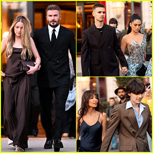 David Beckham & Kids Support Victoria Beckham al suo spettacolo della settimana della moda di Parigi!