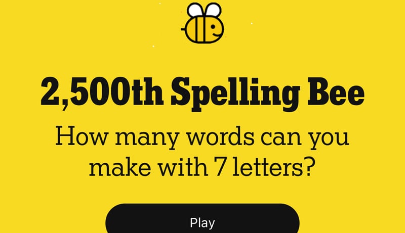 NYT Games’ Spelling Bee Marks a Special Change for 2,500th Puzzle