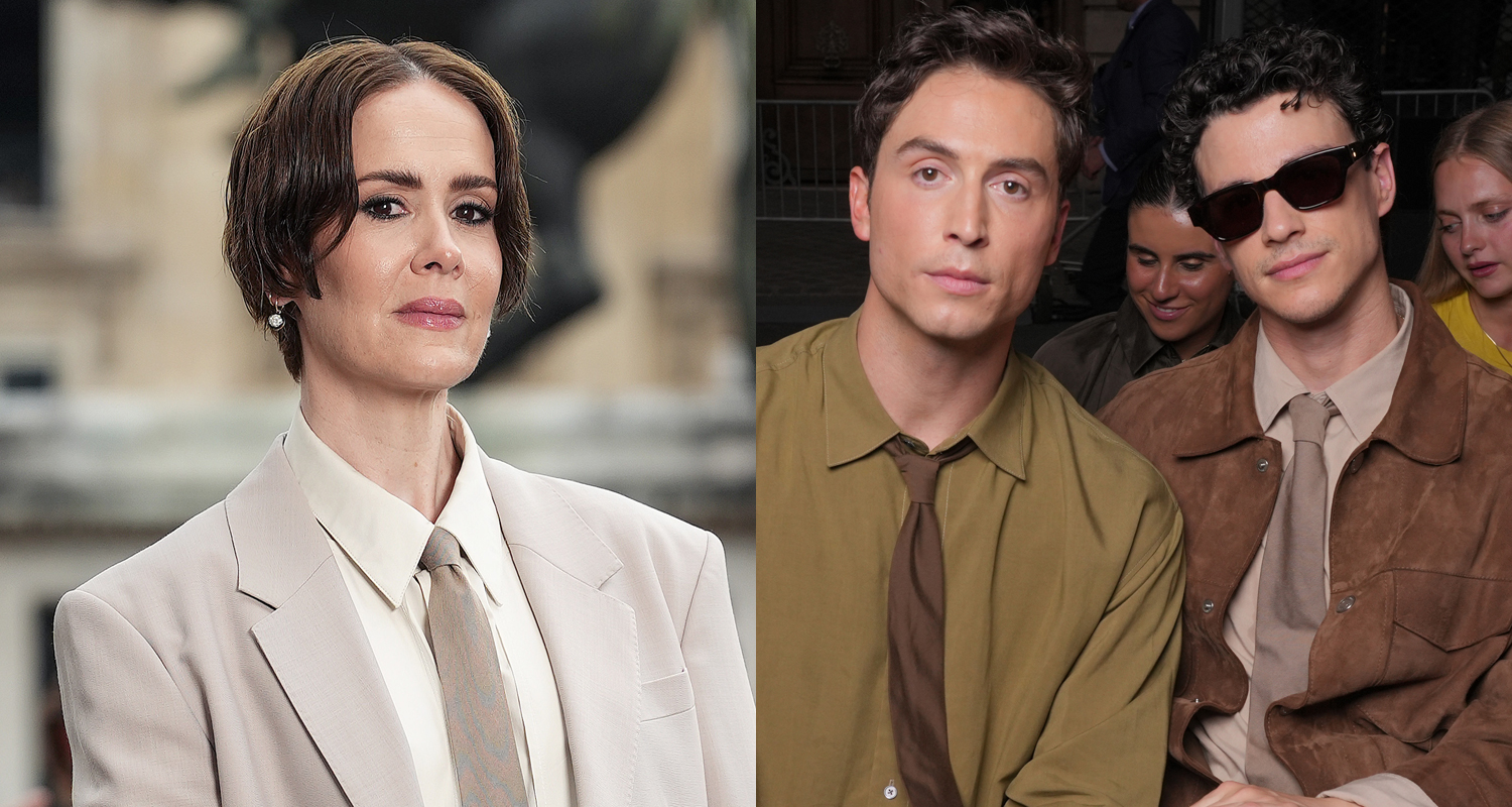 Sarah Paulson Joins ‘Overcompensating’ Stars Benito Skinner & Adam DiMarco at AMI Fashion Show in Paris