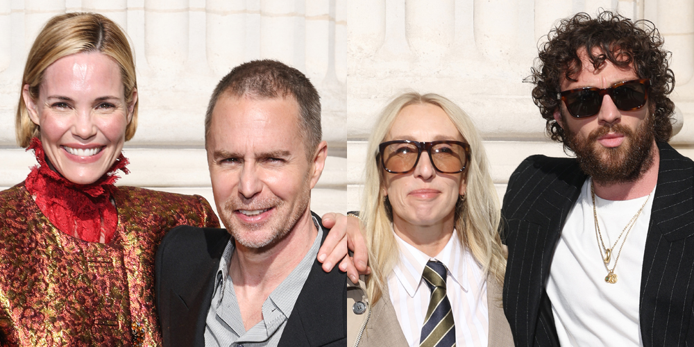 Leslie Bibb & Sam Rockwell, Plus Aaron & Sam Taylor-Johnson Couple Up at Saint Laurent Fashion Show