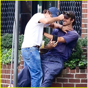 Jacob Elordi Gets Playful with Friend Marko Ristic During NYC Lunch Outing