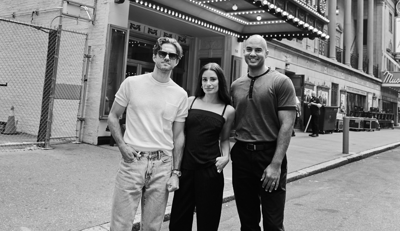 Lea Michele & Her ‘Chess’ Leading Men Visit Their Broadway Home for First Time Together | Aaron Tveit, Broadway, Lea Michele, Nicholas Christopher | Just Jared: Celebrity News and Gossip