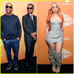 Denzel Washington Goes Casual in Jeans at 'Highest 2 Lowest' NYC Premiere with A$AP Rocky & Ice Spice