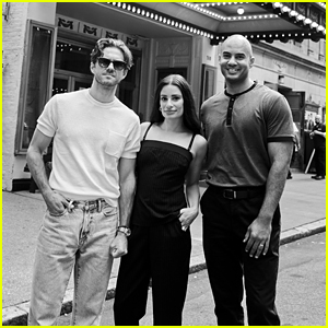 Lea Michele & Her ‘Chess’ Leading Men Visit Their Broadway Home for First Time Together
