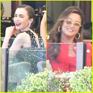 Lily Collins & Ashley Park Film Scenes for ‘Emily in Paris’ Season 5 in Venice