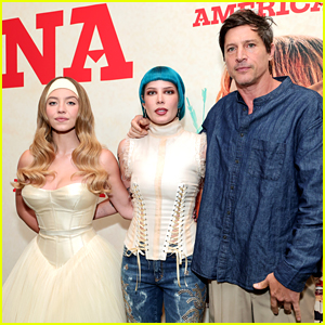Sydney Sweeney Joins Co-Stars Halsey & Simon Rex at 'Americana' Premiere