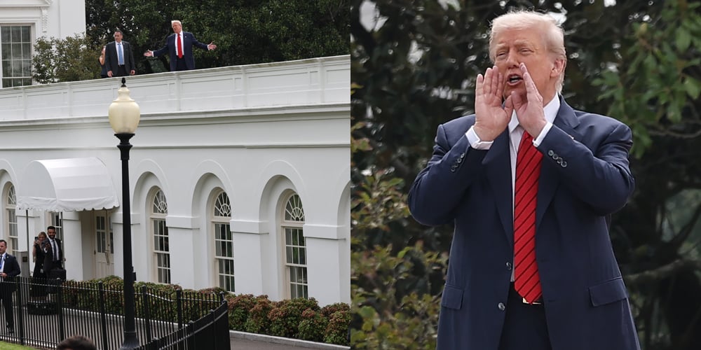 Donald Trump Photographed on Roof of White House, He Explains Why While Walking Around Top of West Wing | Donald Trump | Just Jared: Celebrity News and Gossip