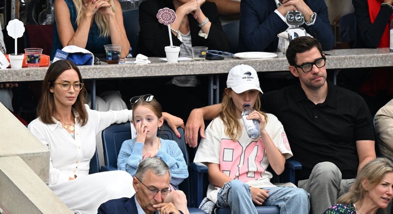 Emily Blunt & John Krasinski Make Rare Appearance with Their Daughters at U.S. Open 2025! | 2025 US Open, Celebrity Babies, Emily Blunt, Hazel Krasinski, John Krasinski, Violet Krasinski | Just Jared: Celebrity News and Gossip