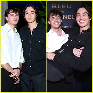 Christopher Briney Cradles Sean Kaufman at Bleu de Chanel Launch Party After 'Summer I Turned Pretty' Finale