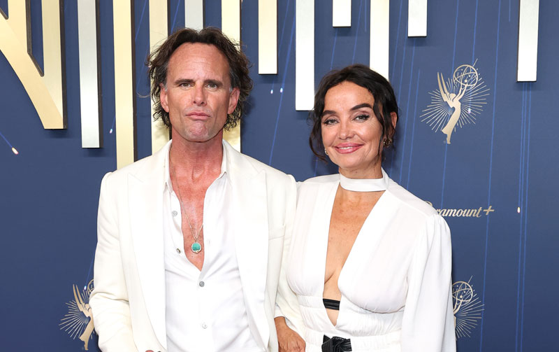 White Lotus’ Walton Goggins & Wife Nadia Conners Are Matching In White