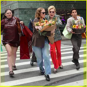 Jean Smart, Hannah Einbinder, & More Run Through NYC Streets Filming 'Hacks' Season 5