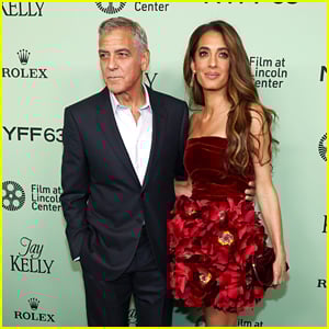 George Clooney's Wife Amal Wows in Red Floral Mini-Dress at 'Jay Kelly' NYFF Premiere!