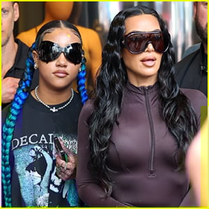 Kim Kardashian Joined by Daughter North West at NikeSKIMS Launch Event at The Grove LA
